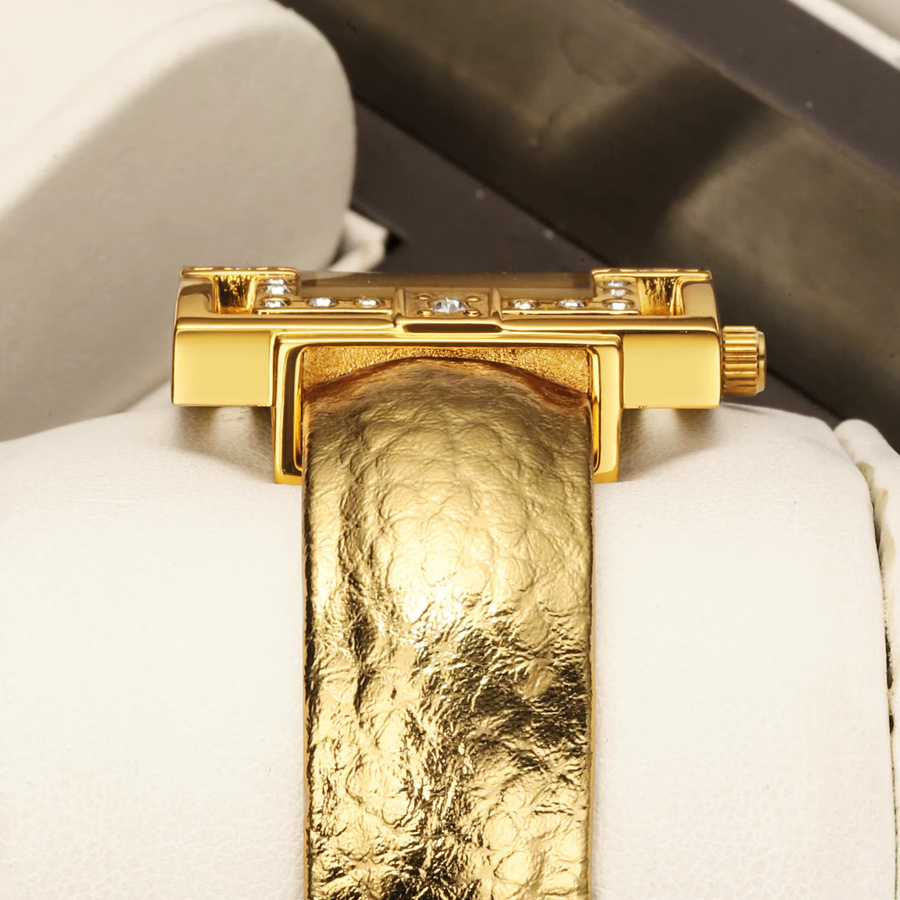 YaLaLuSi Armbanduhr Quarz, Gold, Diamantbesetzt, Damen - Bild 2