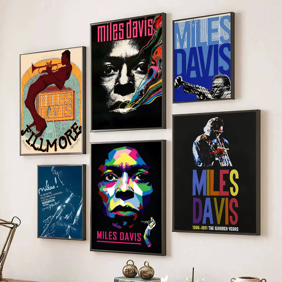 Rastar Miles Davis Kind Of Blue Poster Selbstklebende Wandkunst im Retro-Stil, Mehrfarbig, B: 18,0 cm, H: 18,0 cm - Bild 3