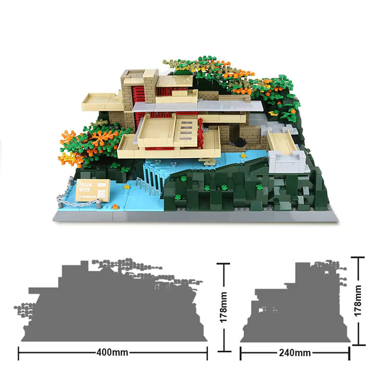 Mengwoha Kreative Villa, Bausteine Haus, Modell Bau Ziegel, Natur - Bild 4
