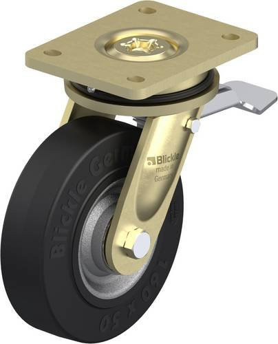Blickle Lenkrolle LS-SE 160K-ST mit Feststeller in Anthrazit und Schwarz, Rad-Durchmesser: 160 mm, Tragfähigkeit: 450 kg - Bild 1