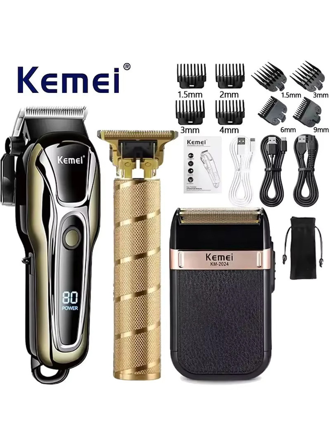 Kemei Elektrischer Haarschneider für Herren, Schwarz - Bild 5