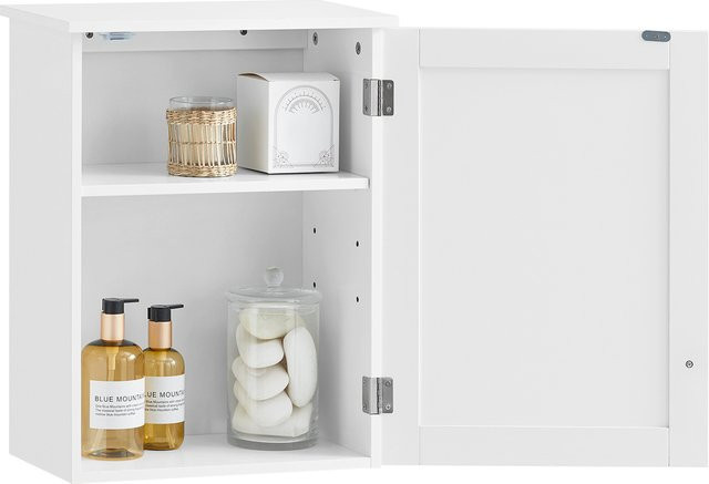 SoBuy Hängeschrank BZR19-W in Weiß für Bad und Küche, Wandschrank mit einer Tür, B/T/H: 40 x 23 x 52 cm - Bild 1