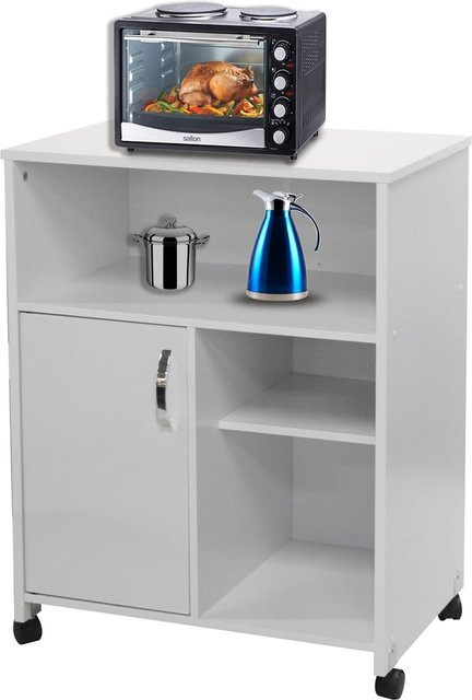 HTI-Living Küchenschrank Blanca in Weiß mit Rollen und Regalfächern - Bild 1