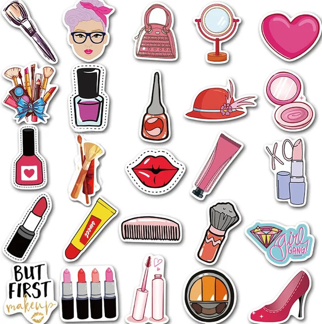 GOGOTU Mädchen Frau Kosmetik Aufkleber, 50-teiliges Set - Bild 1