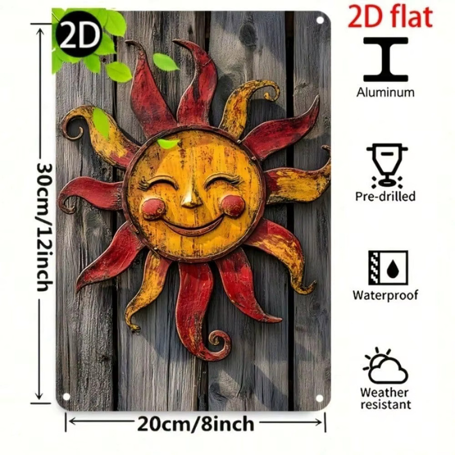 Vintage Metall-Blechschild CIFBUY in Mehrfarbig als Retro Wandkunst für Garten und Outdoor, B: 20,32 cm, H: 31,75 cm - Bild 2