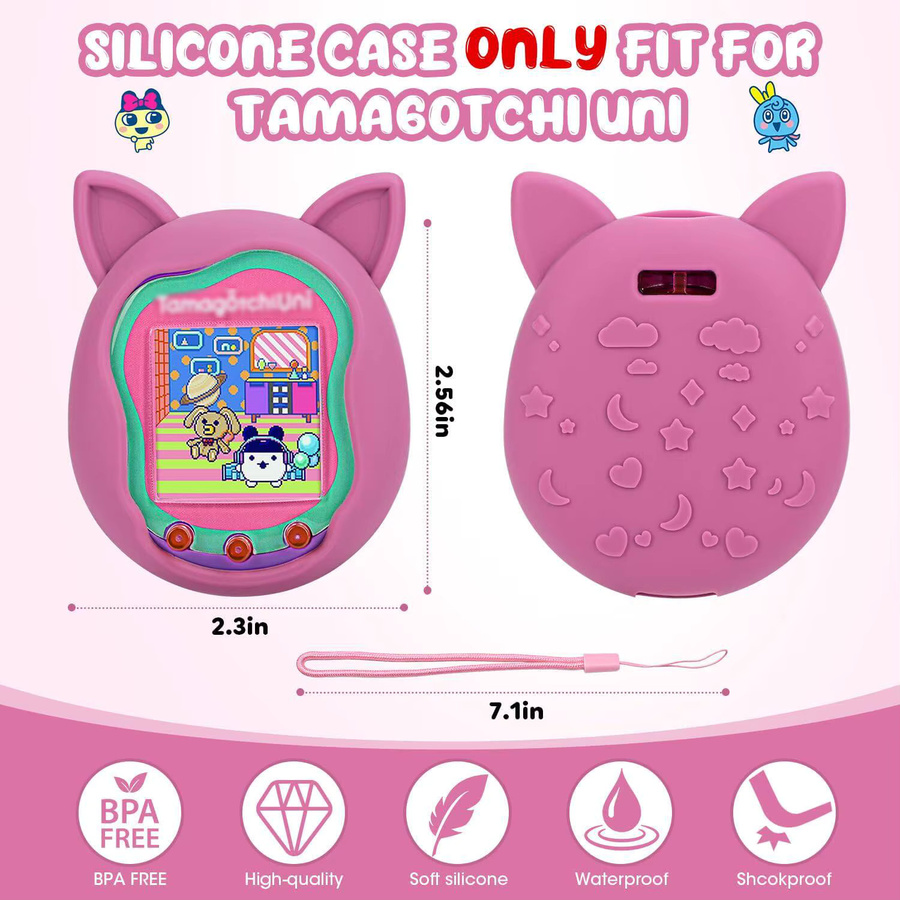 Bandai Tamagotchi Uni Schutzhülle, Silikon, mit Katzenohren und Handschlaufe - Bild 5