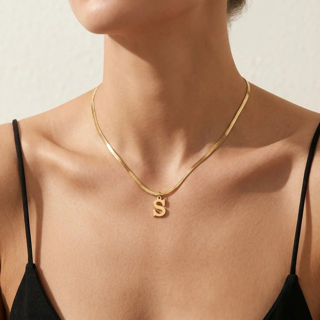 doyours Halskette Edelstahl, Gold, Initialen, Damen - Bild 1