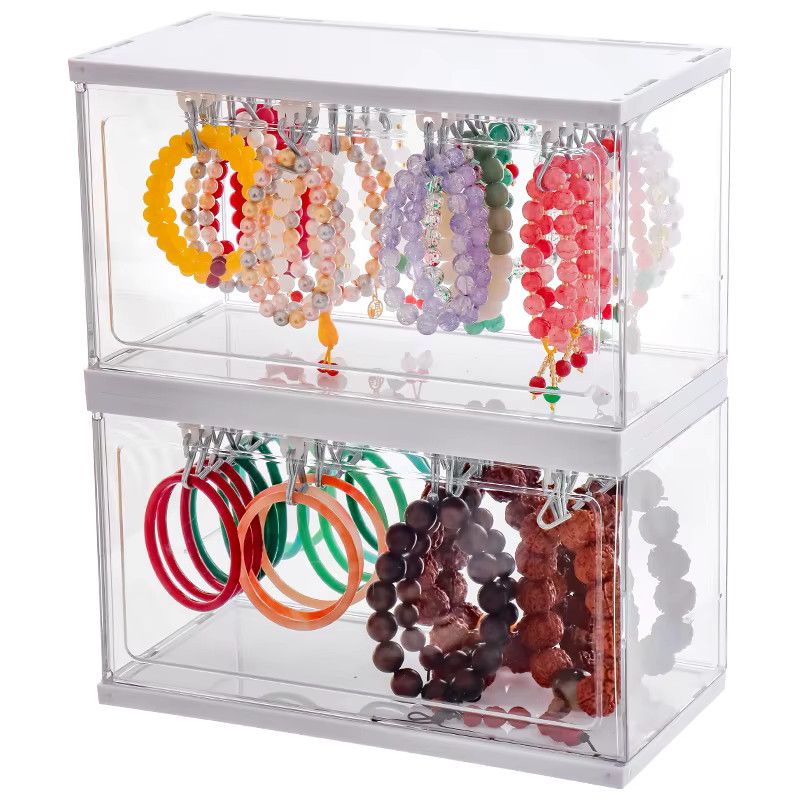Transparente Kristall-DIY-Armband-Aufbewahrungsbox als staubdichte Schmuck-Vitrine für Armreife, Halsketten und Schlüsselanhänger - Bild 3