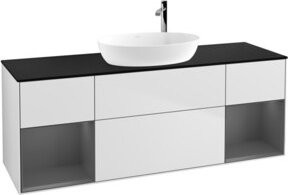 V&B Waschtischunterschrank Finion mit Wandbeleuchtung, Weiß lackiert, Breite: 160 cm, Tiefe: 50,1 cm, Höhe: 50,1 cm - Bild 1