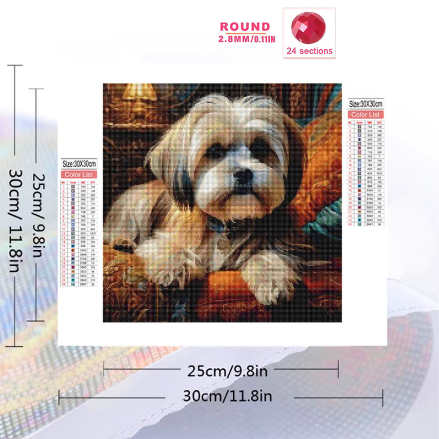 Evershine 5D-Diamantgemälde Hund als DIY-Mosaik-Set in Multicolour für Erwachsene - Bild 2
