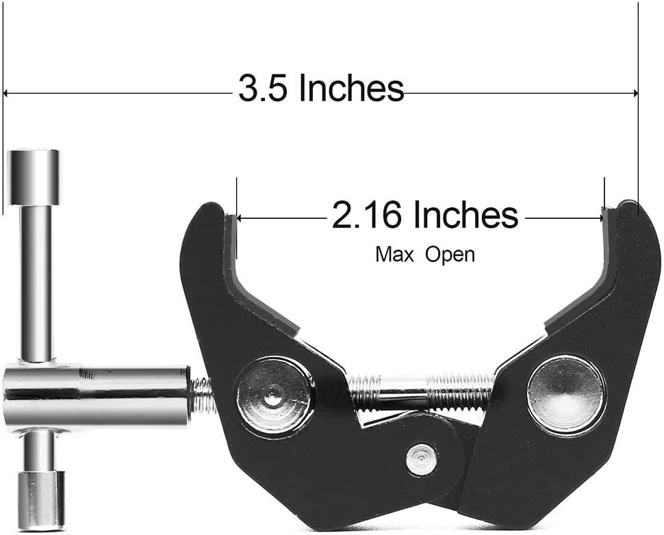 Lousxy Super Klemme mit 360 Grad Mini-Kugelkopf und Schnellspanner als Stativhalterung und Schraubklammer für DSLR-Kameras und GoPro 12 11 in Schwarz - Bild 6