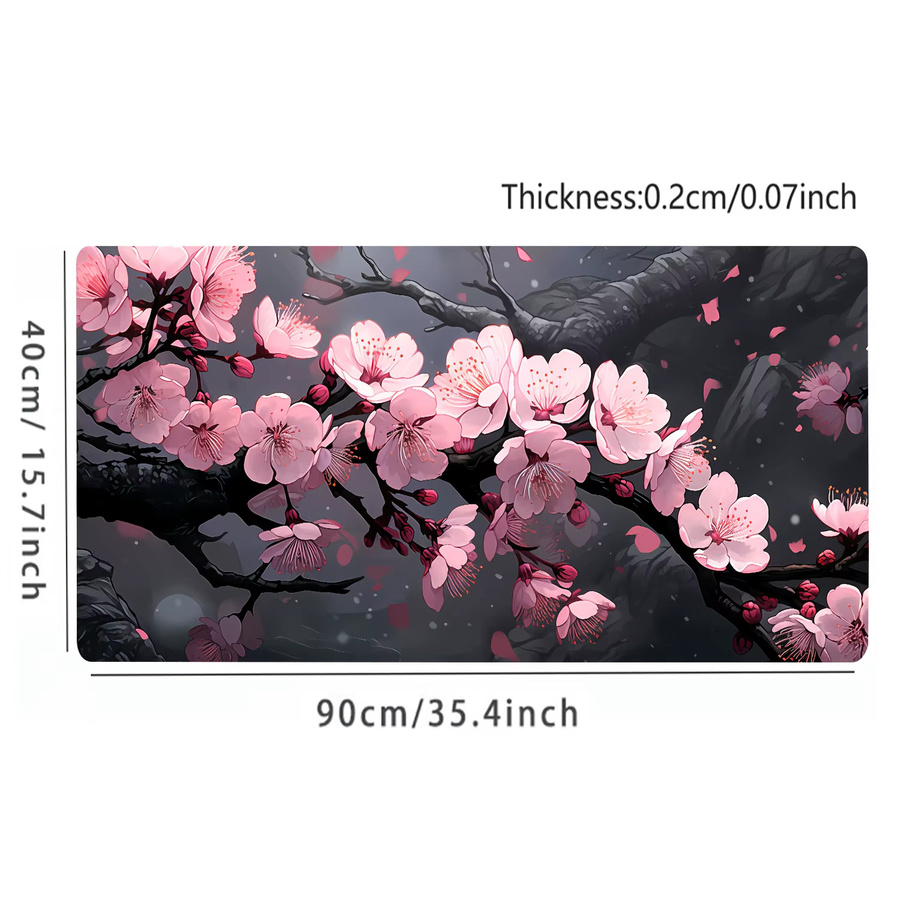 Mairuige Sakura Gaming-Mauspad in Schwarz und Rosa mit glatter Oberfläche und rutschfester Unterseite - Bild 4