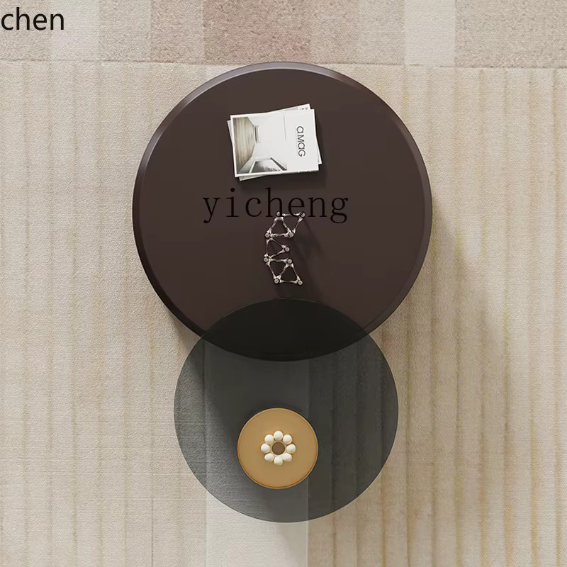 ZML minimalistischer Couchtisch in Schwarz, runde Kombination mit glänzender Oberfläche für dein Wohnzimmer - Bild 3