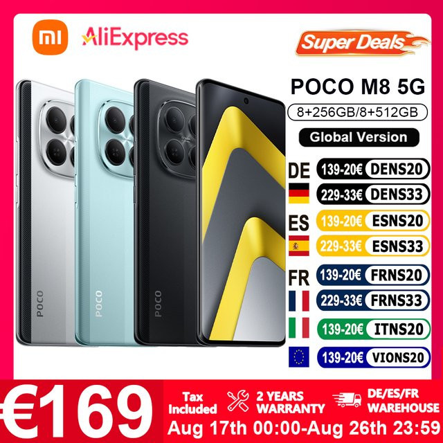 Xiaomi POCO M8 5G Smartphone mit Snapdragon 6 Gen 3, 6,77 Zoll Display, 50MP Hauptkamera, NFC und 45W Turbo-Ladung, Globale Version - Bild 1