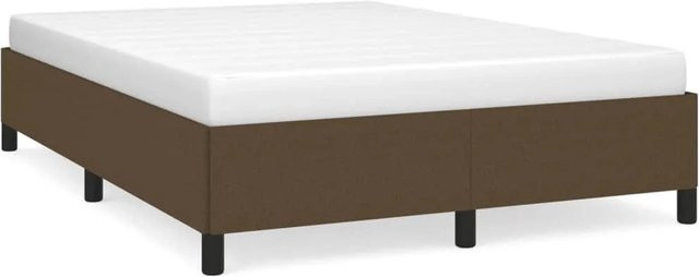 vidaXL Bettgestell aus Stoff in Dunkelbraun mit Maßen B: 140 cm, T: 190 cm, H: 143 cm - Bild 1