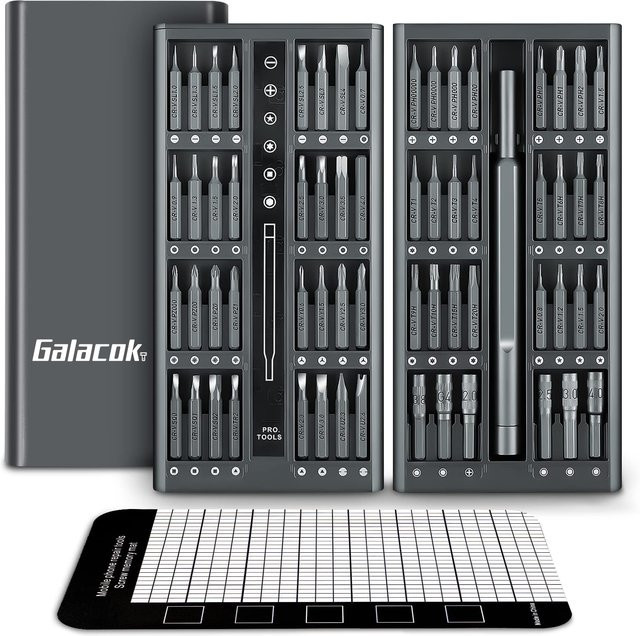 64 in 1 Präzisions-Schraubendreher-Set mit magnetischen Bits für Handy- und Elektronik-Reparaturen inklusive Torx und Hex Bits - Bild 1