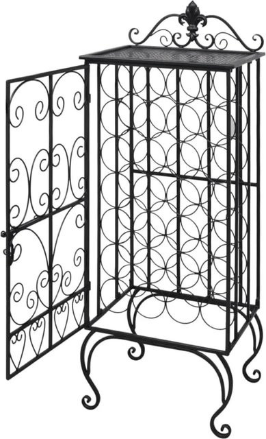 vidaXL Flaschenregal aus Metall für 28 Flaschen, Schwarz, B/T/H: 47 x 35 x 111 cm - Bild 1