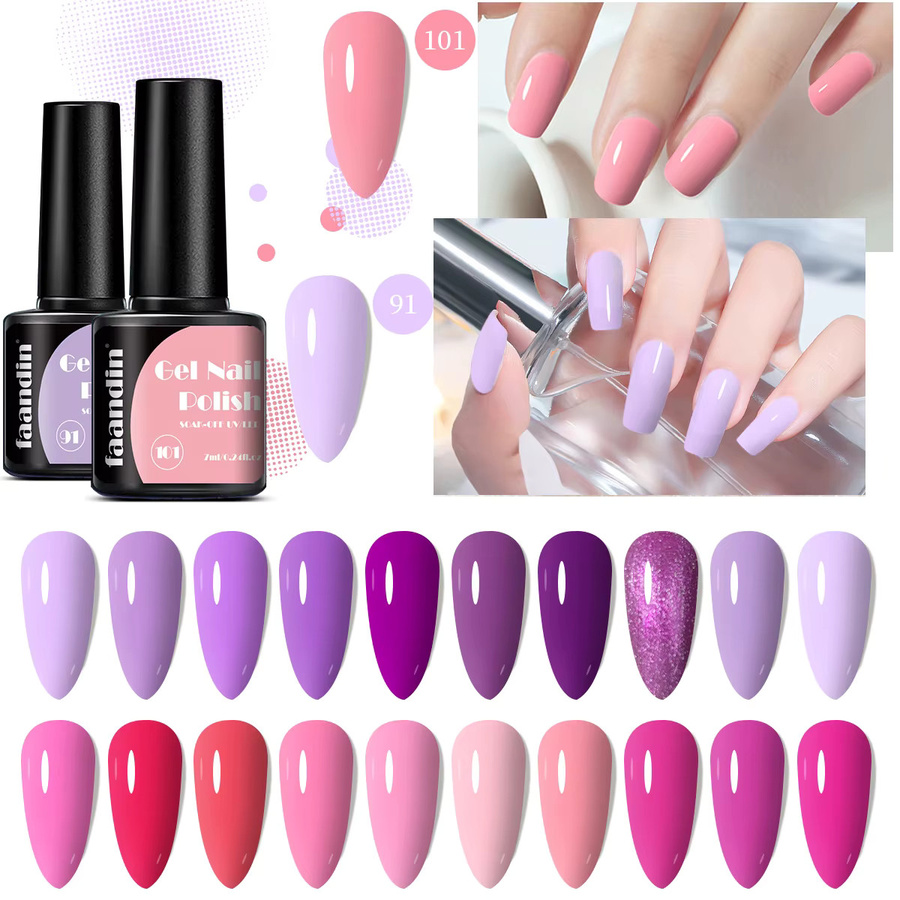Faandin Nagellack-Gel-Set, Perlglanz, 10 Flaschen, Schimmernd - Bild 4