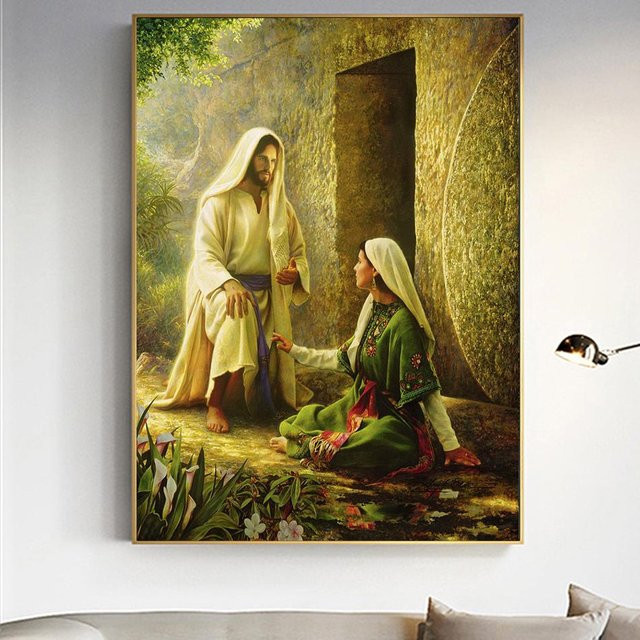 FIYO Diamantmalerei Bastelset Religion Mosaik Stickerei in Beige und Multicolour, B x H: 30 x 20 cm - Bild 1