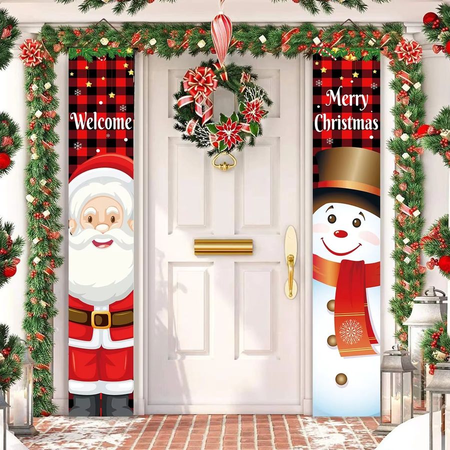 VIKAMA Weihnachts Banner Schneemann Tür Couplets zur Familiendekoration für das Jahr 2025 - Bild 2