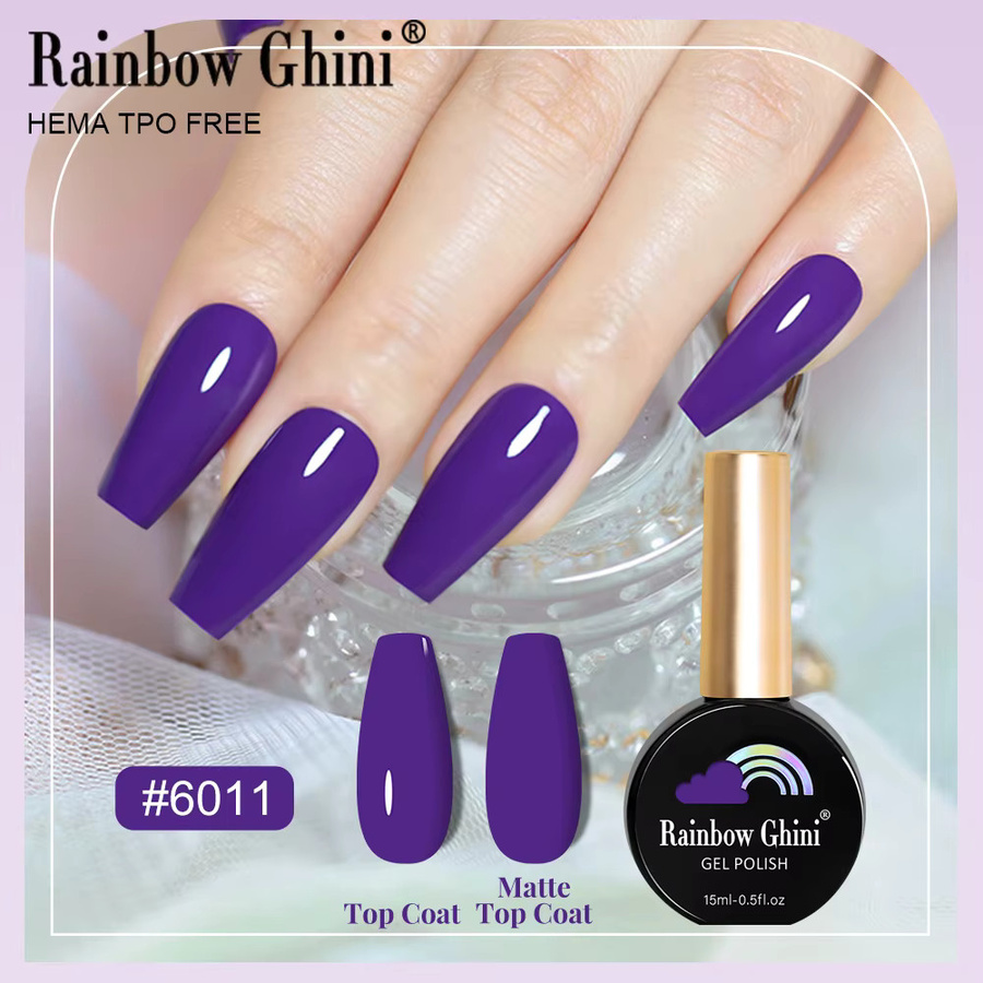 RG Semipermanenter Nagellack Purple Series, Lila, Schimmernd, 15 ml - Bild 3