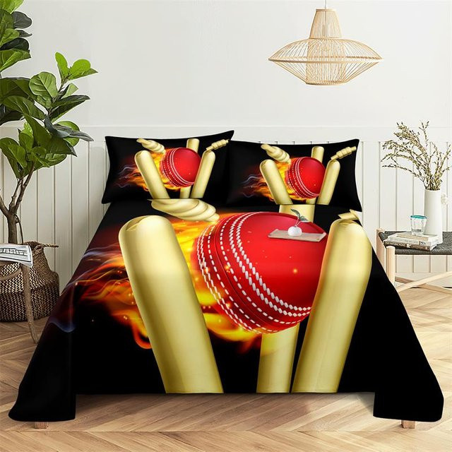 Binchi Bettwäsche-Set mit Tennis und Fußball Motiv, Digitaldruck aus Polyester, Mehrfarbig, B/H: 150 x 230 cm - Bild 1