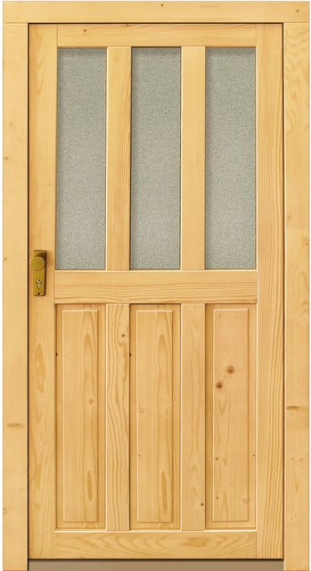 Holz-Mehrzwecktür PANTO Modell Bornholm aus Fichte in Natur Braun, B: 98 cm, H: 200 cm - Bild 1