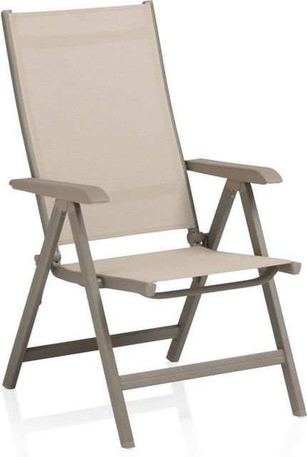 Kettler Basic Plus Multipositionssessel mit Aluminiumgestell in Taupe und Beige, B/T/H: 61 x 68 x 109 cm - Bild 1