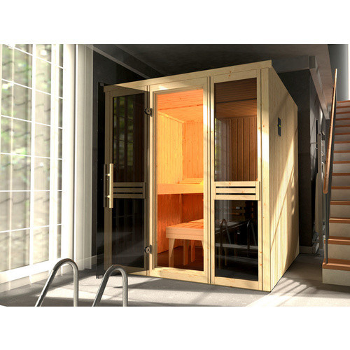 WEKA Elementsauna KAARINA 2 für 6 Personen inklusive 7,5 kW Ofen mit externer Steuerung in Braun - Bild 2