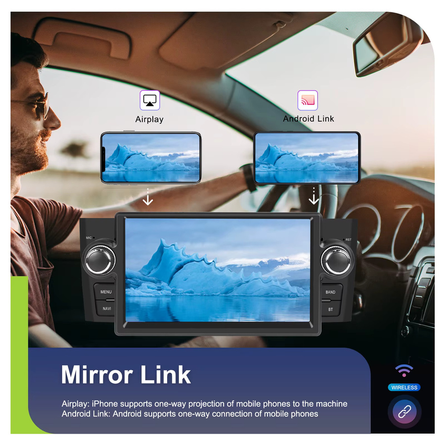 Camecho Android Auto Radio für Fiat Punto 05-09 und Linea 07-11 mit 4GB RAM + 64GB Speicher, Drahtloses CarPlay, GPS, Bluetooth, Wifi und RDS in Schwarz - Bild 6