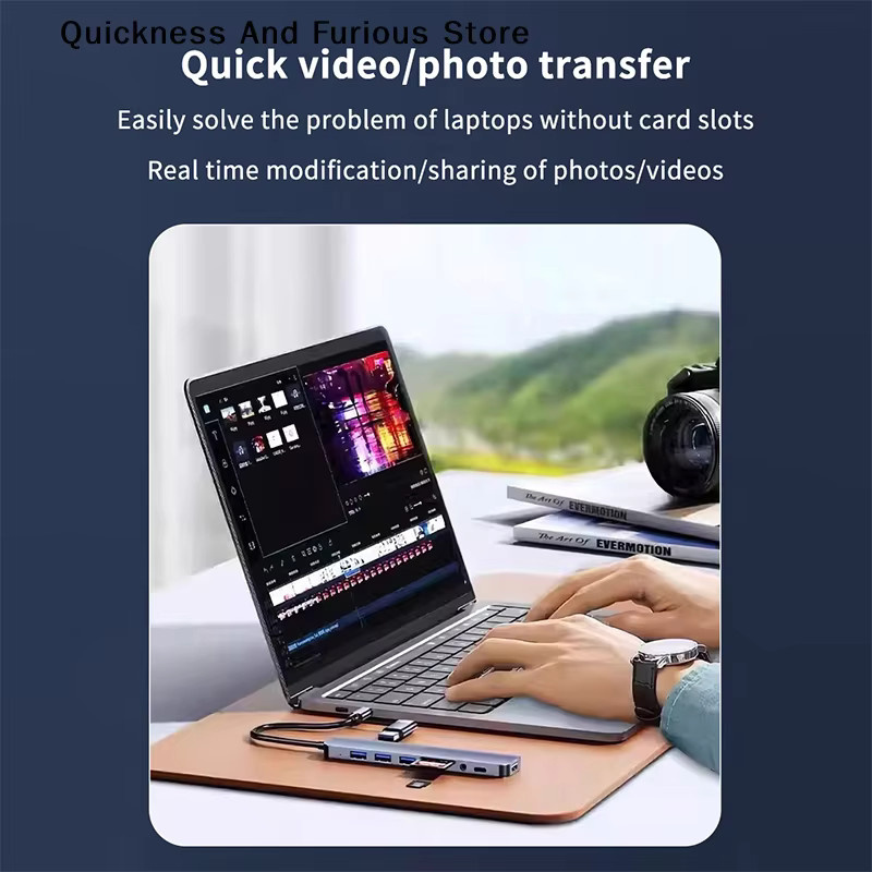 TO 8-in-1 USB-Expander-HUB mit 2 USB 3.0, 2 USB 2.0, 1 USB-C-Anschluss und TF-Kartenleser für Laptops und PCs - Bild 5