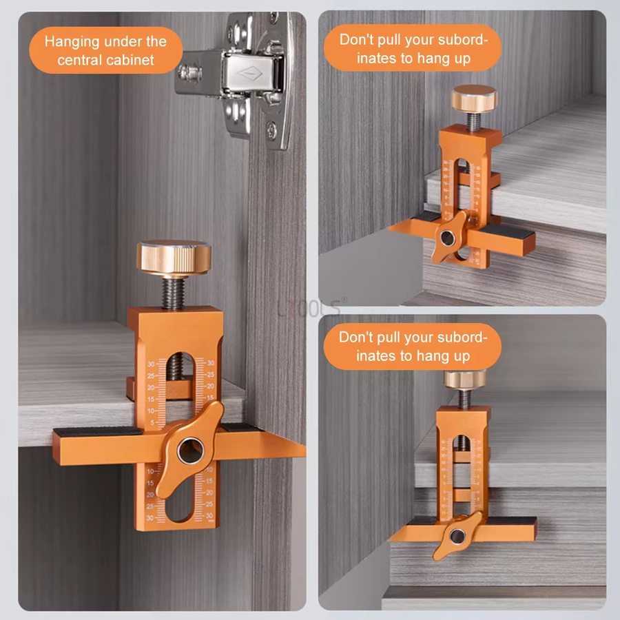 LTOOLS Verstellbare Schranktür-Montagevorrichtung aus Aluminiumlegierung in Orange - Bild 4