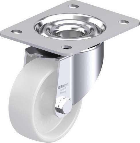 Blickle Lenkrolle LK-PO 100G-3 in Weiß, Rad-Durchmesser: 100 mm, Tragfähigkeit: 280 kg, Material: Stahl und Kunststoff, galvanisiert - Bild 1