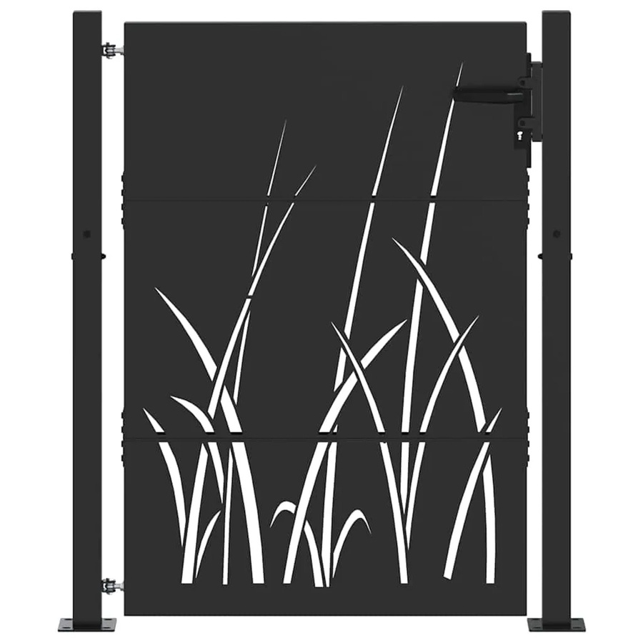 vidaXL Gartentor aus pulverbeschichtetem Stahl in Schwarz, Höhe: 150 cm, Breite: 105 cm - Bild 2