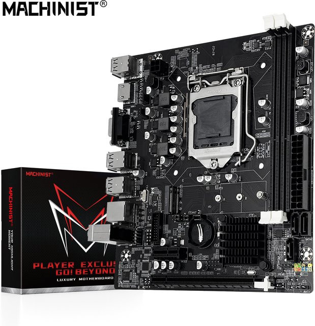 MACHINIST H61 Motherboard LGA 1155, DDR3 RAM kompatibel mit Intel Core CPUs der 2. und 3. Generation, unterstützt M.2 NVMe SSD, Schwarz - Bild 1