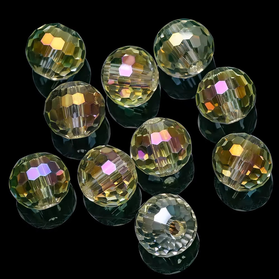 YUANZHIRUN Spacer Perle, Kristall Glas, 12mm, 96 Facetten, Rund - Bild 2
