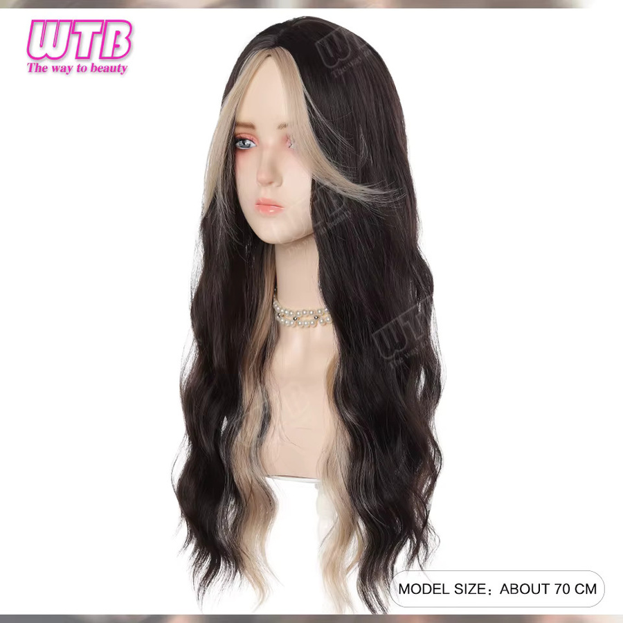 WTB Lolita-Perücke, synthetisch, lang gewellt mit Pony, Damen - Bild 4