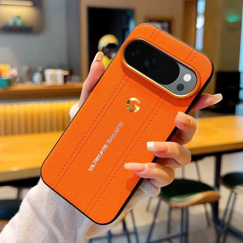 Business Gold G Logo Leder-Handyhülle für Google Pixel 11, 10, 9 und 9 A Pro XL in Rot mit Objektivschutz und stoßfestem Hartschalen-Rückenschutz - Bild 2