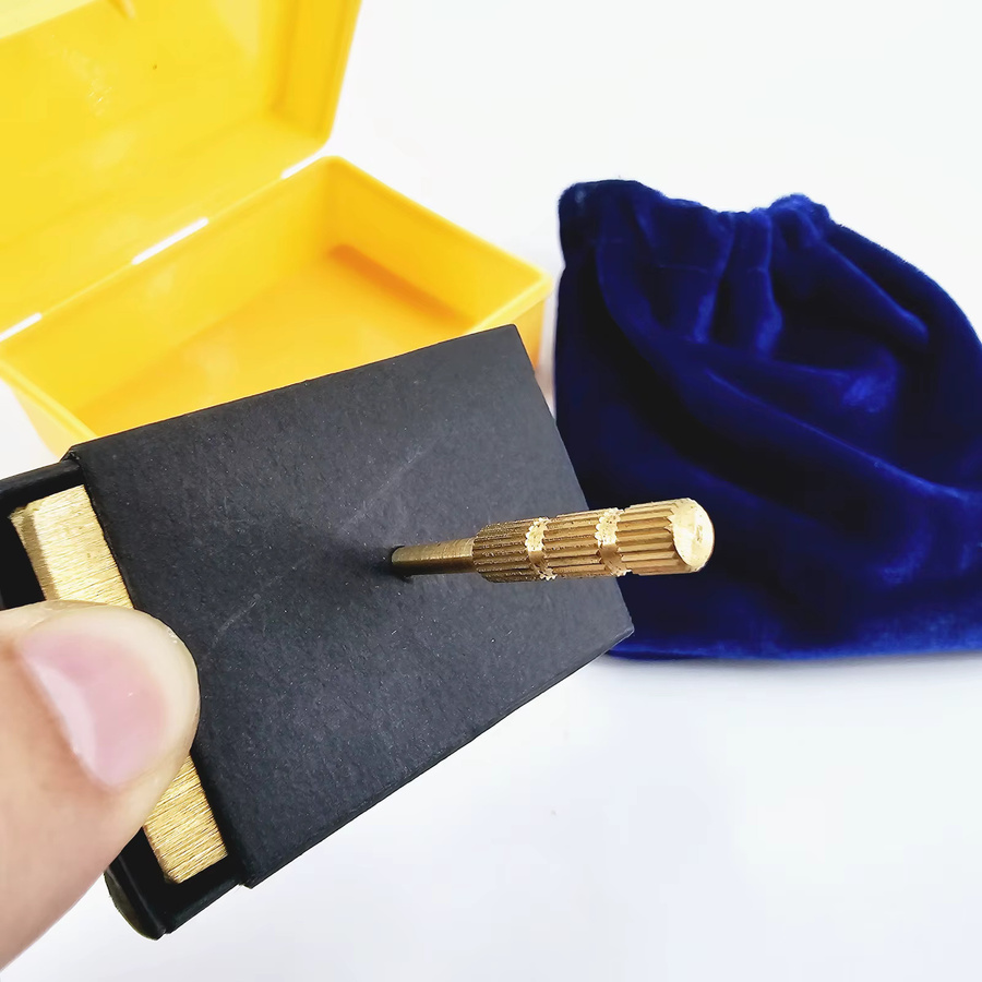 Needle Through Matchbox Magic Trick, Visuelle Illusion, Metall, Schwarz - Bild 4