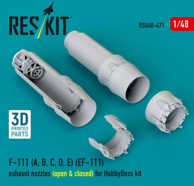 HobbyBoss F-111 (A, B, C, D, E) (EF-111) exhaust nozzles (open & closed), 3D Printed - Bild 1