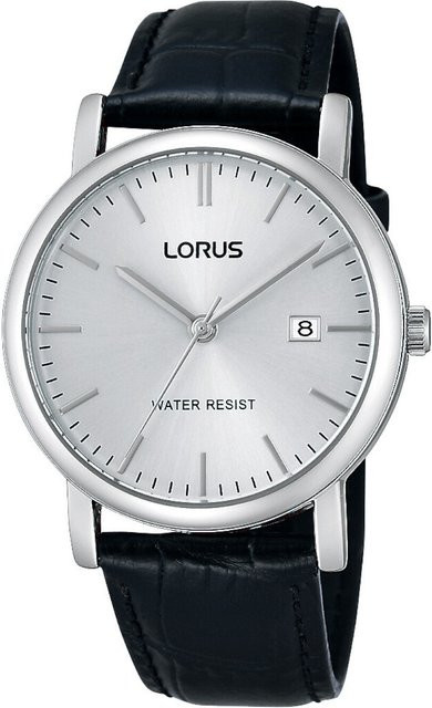 Lorus Armbanduhr, Quarz, Edelstahl, Leder, Silber, 38 mm, Herren - Bild 1