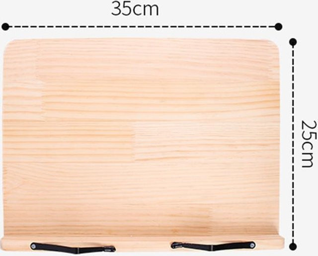 Multifunktionaler GoolRC Buchständer aus Holz und Metall in Braun, verstellbarer Leseständer für Bücher, Laptops und Tablets, Breite: 35 cm, Tiefe: 25 cm - Bild 1