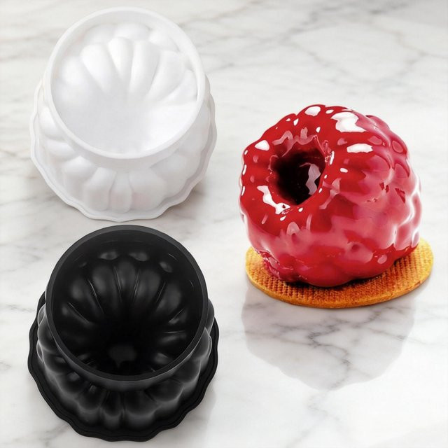 SHENHONG Silikon Backform Himbeer-Design für Mousse und Schokolade mit 12 Zellen - Bild 1