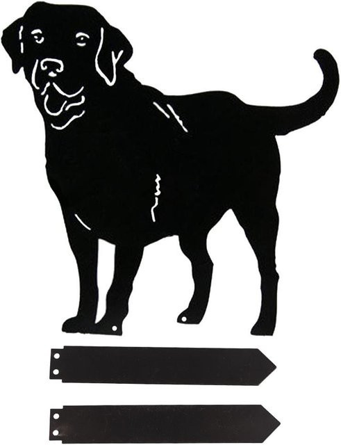 TOMTOP JMS Dekorative Gartenstecker Hund Silhouette aus Metall in Schwarz - Bild 1