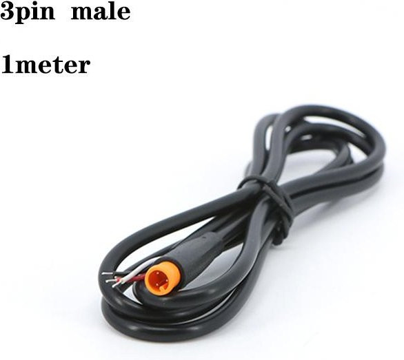 Julet Elektrofahrrad Stoßkabel Set mit 2, 3 oder 5 Pin Stecker und Buchse in Schwarz, 1m Länge, wasserdicht für E-Bike Bremse und Sensoren - Bild 1