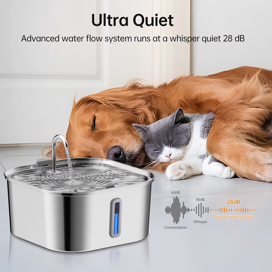 ZYfeeder Hundebrunnen aus Edelstahl in Silber mit 7 l Fassungsvermögen für Hunde und Katzen - Bild 2