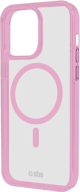 Apple iPhone 15 Plus Case mit farbigen Rändern in Pink und Transparent, kompatibel mit MagSafe - Bild 1