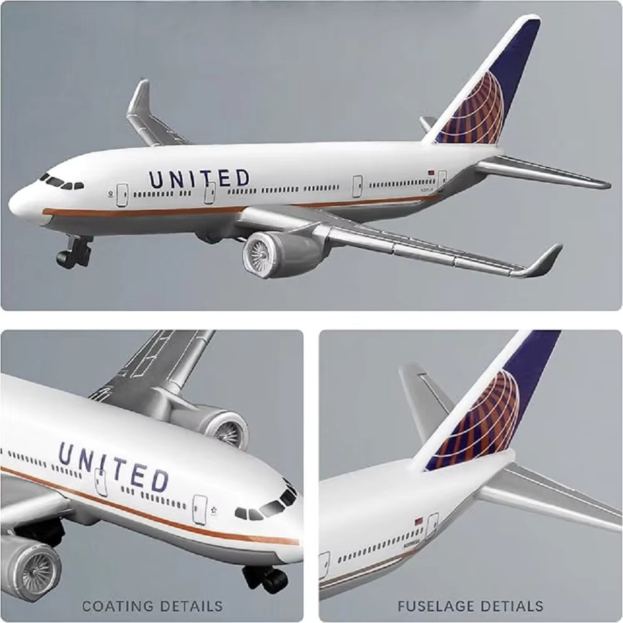 ZOCO B747 United Airlines Modell Flugzeug, Metall, Maßstab 1:400 - Bild 3