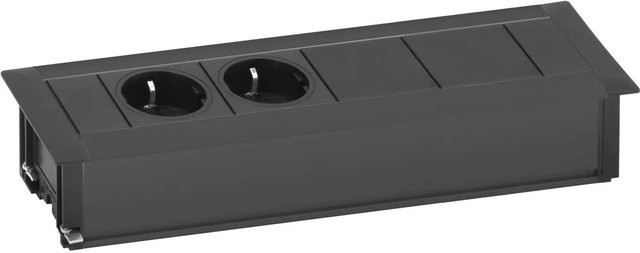 EVOline Frame-Dock Steckdosenleiste Data 2-Fach mit 2 Modulplätzen Schwarz - Bild 1