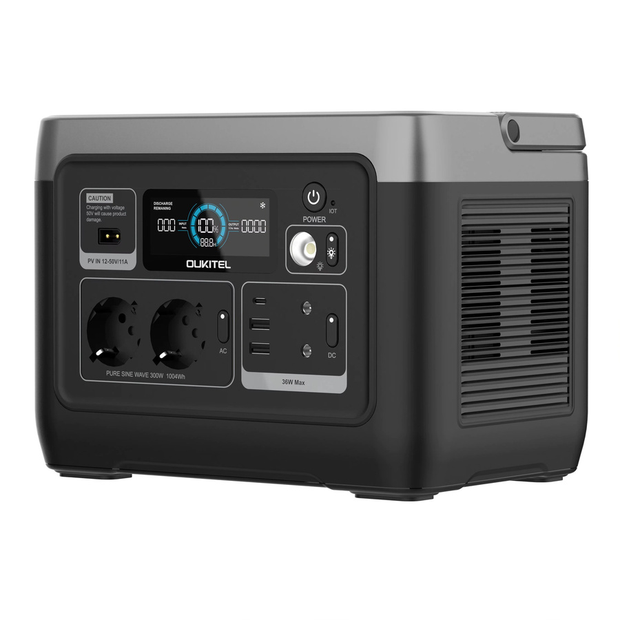 OUKITEL P1001E Tragbare Powerstation 1004,8Wh mit 300W Nennleistung und 600W Spitzenleistung als Solargenerator für Camping, Wohnmobil und Outdoor-Notfälle - Bild 8